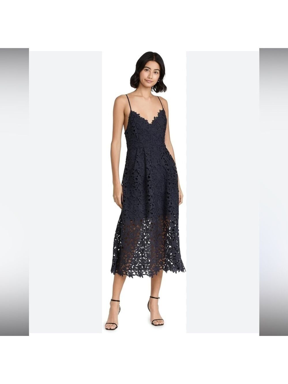 ASTR the label Womens Women's Sleeveless Lace Fit & Flare Midi Dress